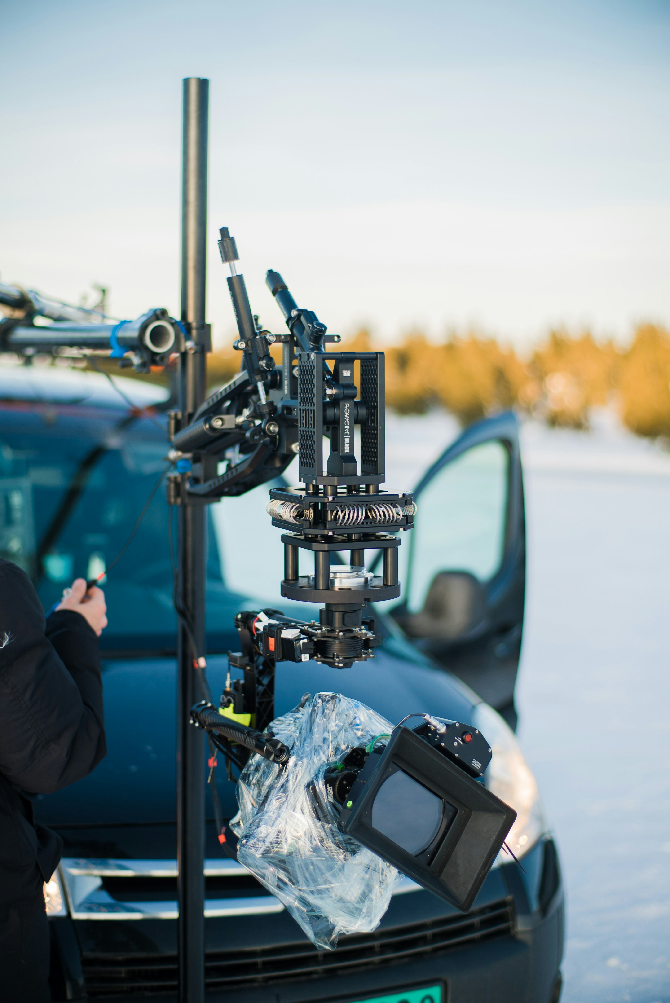 black and gray robot on snow covered ground during daytime